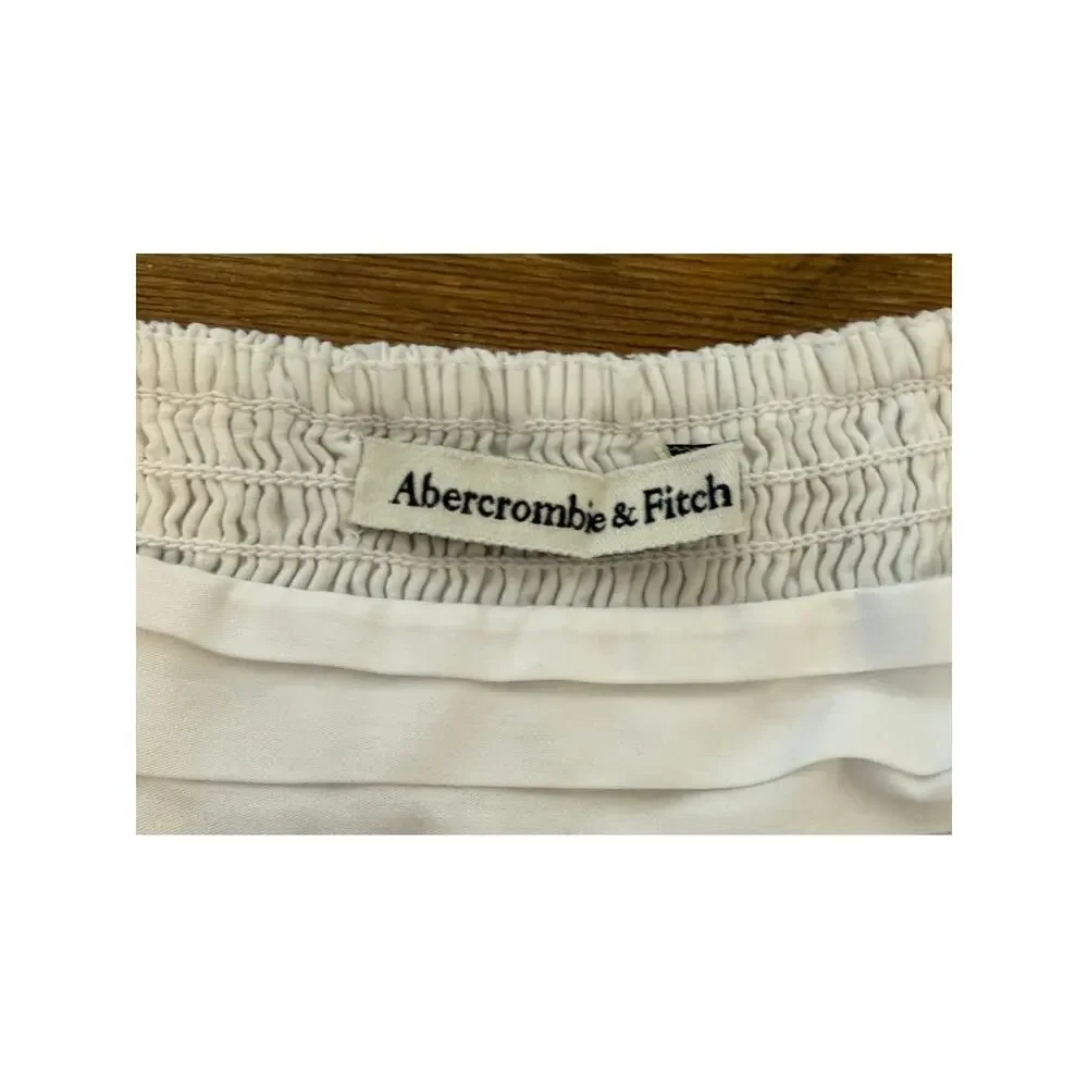 Abercrombie & Fitch White Puff Sleeve Babydoll Mini Dress top XXSP Cottagecore